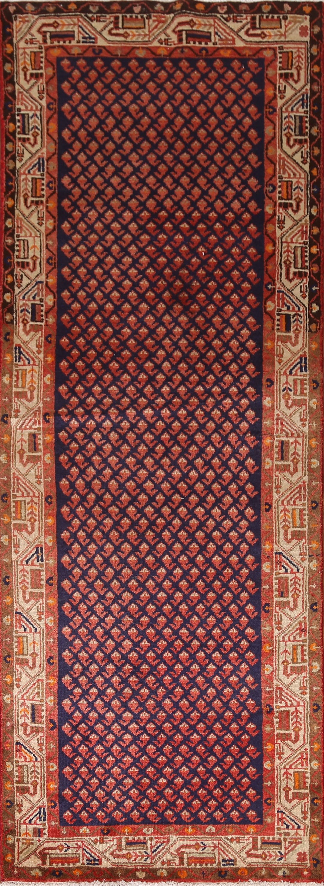 All-Over Boteh Botemir Persian Runner Rug 3x10