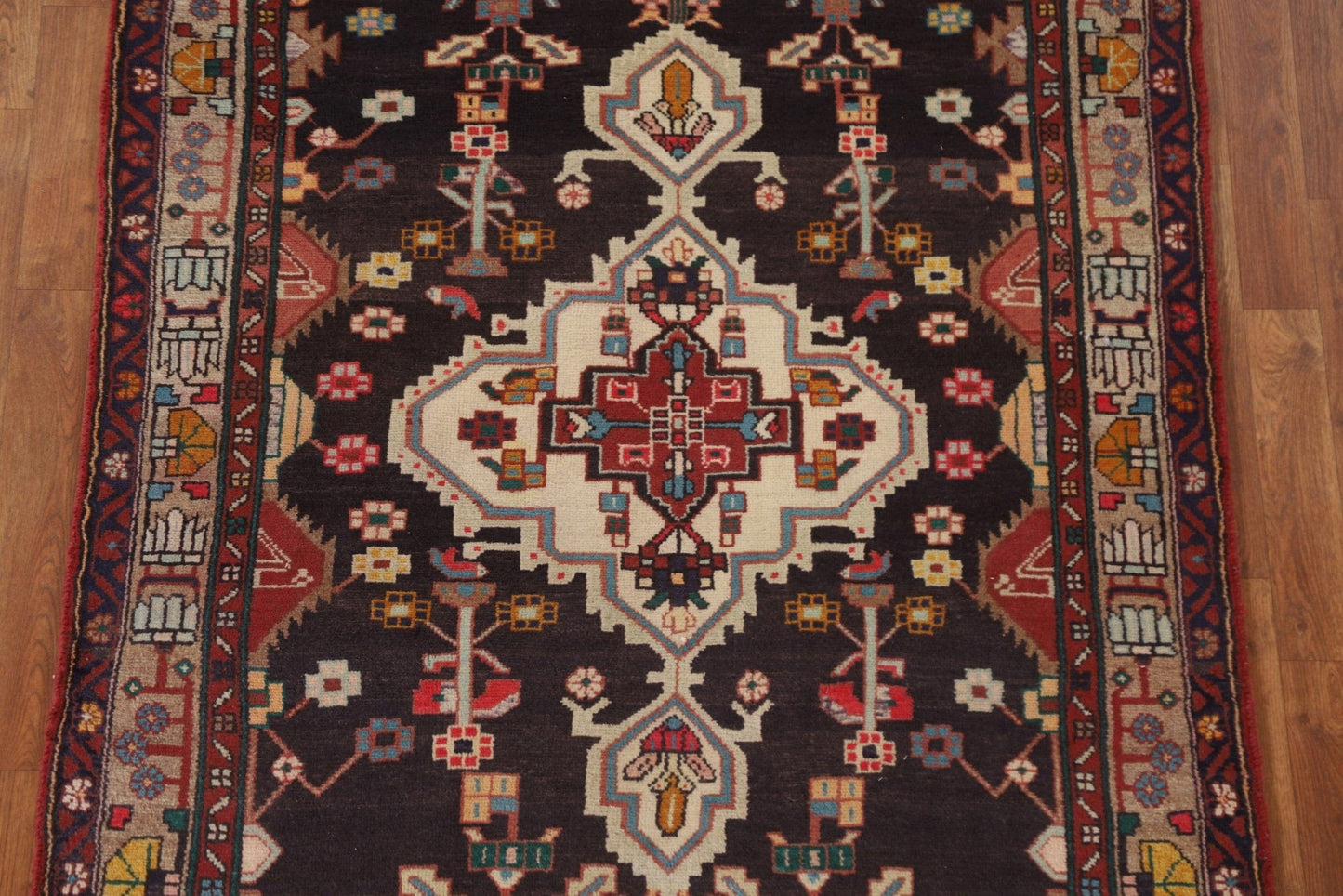 Geometric Hamedan Persian Runner Rug 4x11