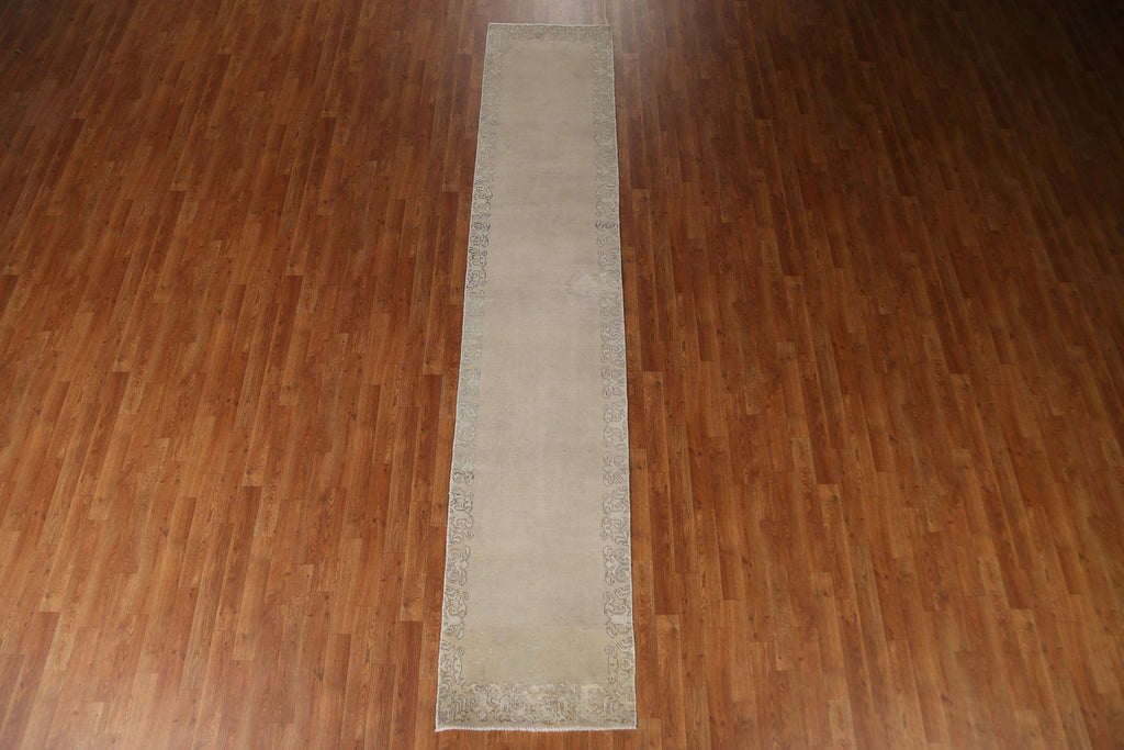 Distressed Tabriz Persian Runner Rug 2x12