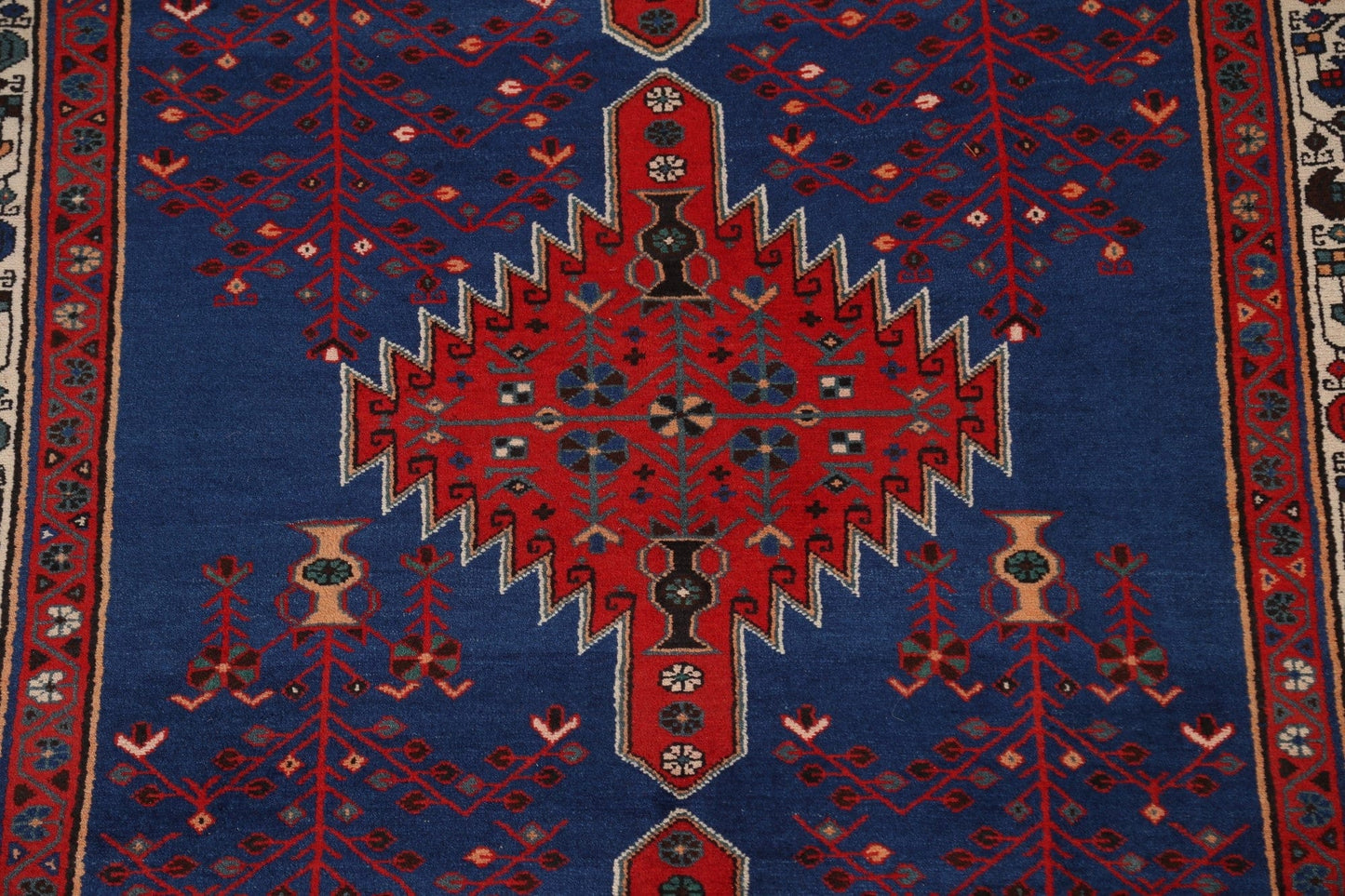 Tribal Blue Sirjan Persian Area Rug 5x9