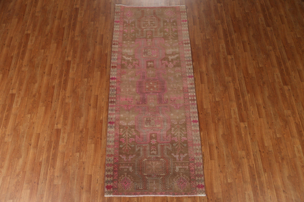 Vintage Wool Meshkin Persian Runner Rug 4x9