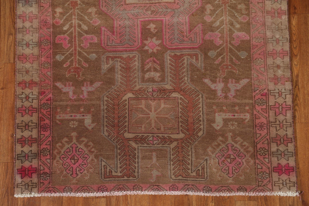 Vintage Wool Meshkin Persian Runner Rug 4x9