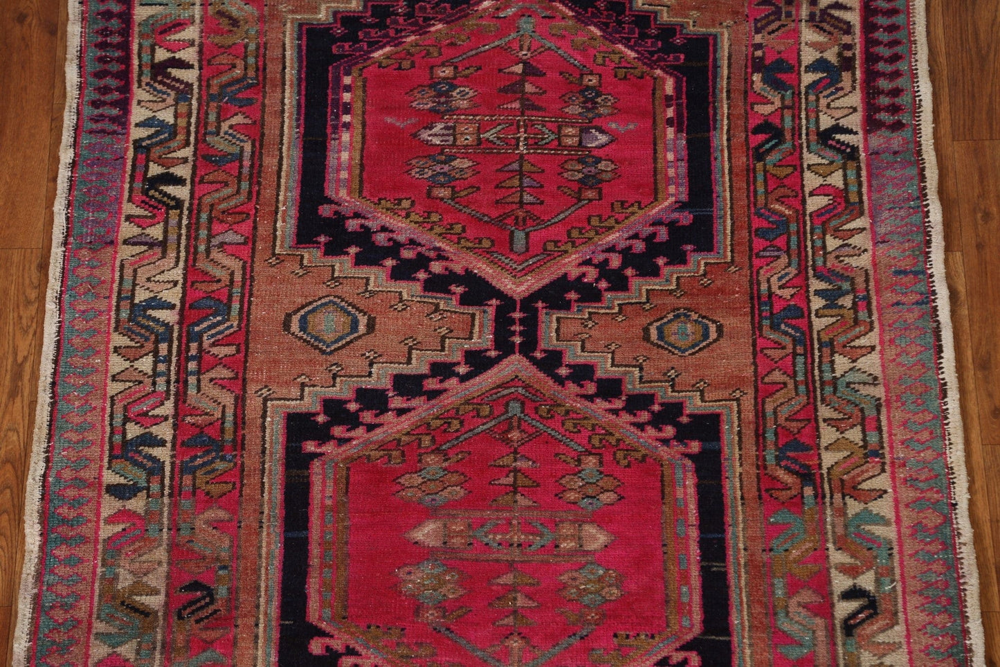 Handmade Wool Ardebil Persian Runner Rug 4x10