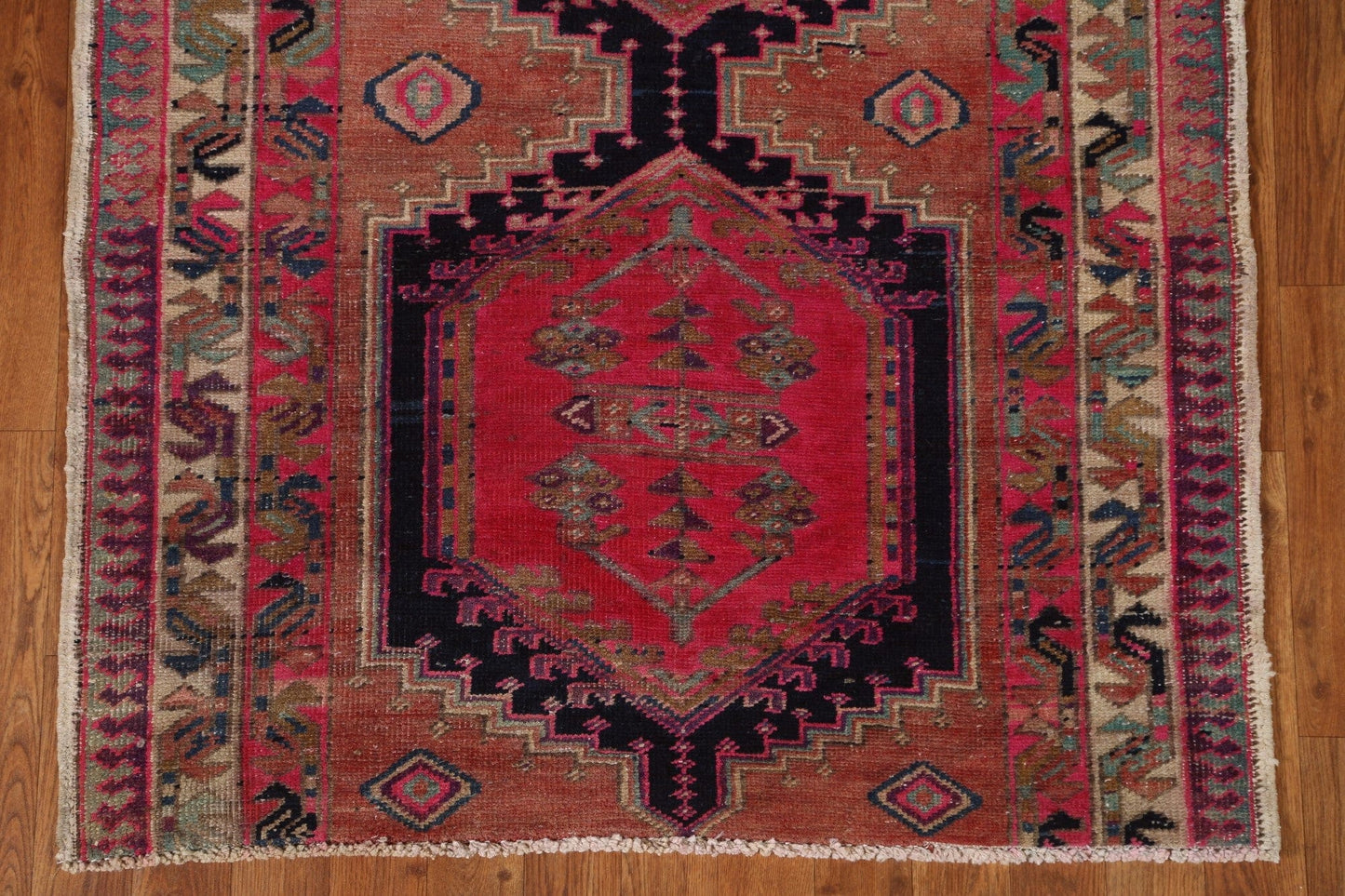 Handmade Wool Ardebil Persian Runner Rug 4x10