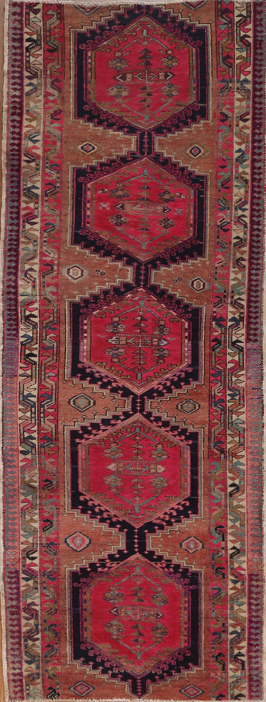 Handmade Wool Ardebil Persian Runner Rug 4x10