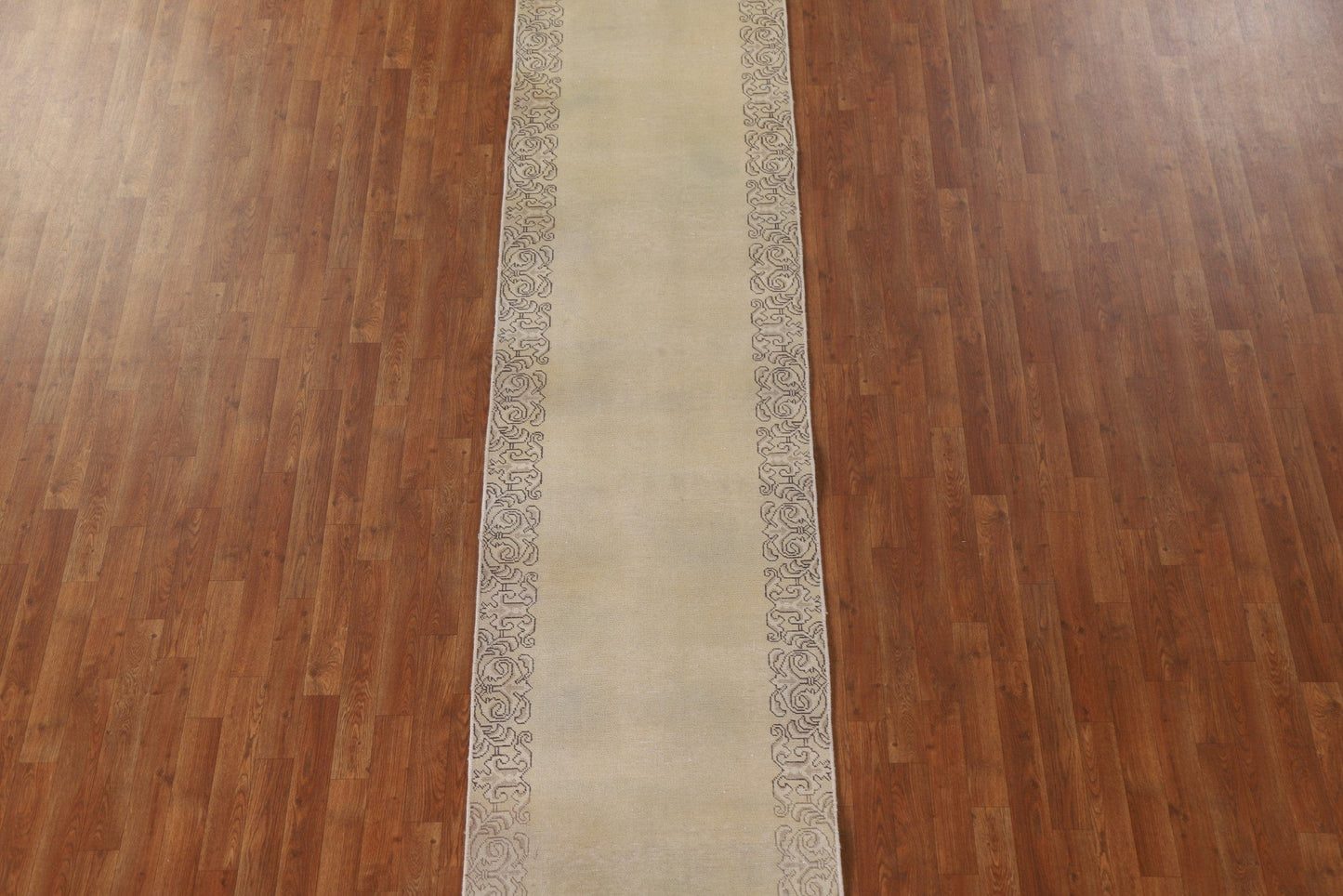 Bordered Tabriz Persian Runner Rug 3x16