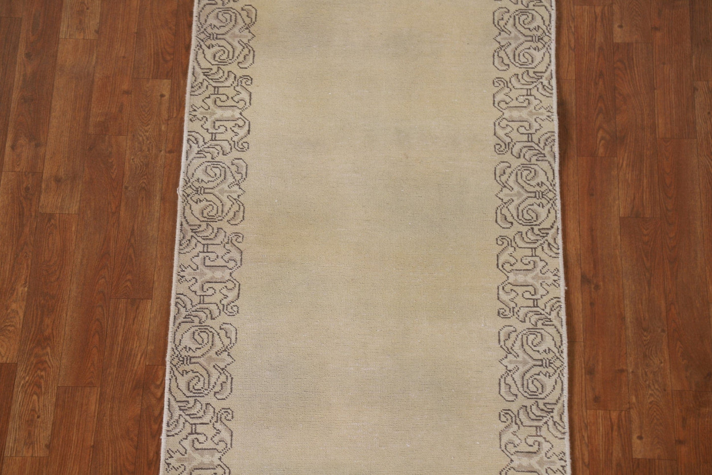 Bordered Tabriz Persian Runner Rug 3x16