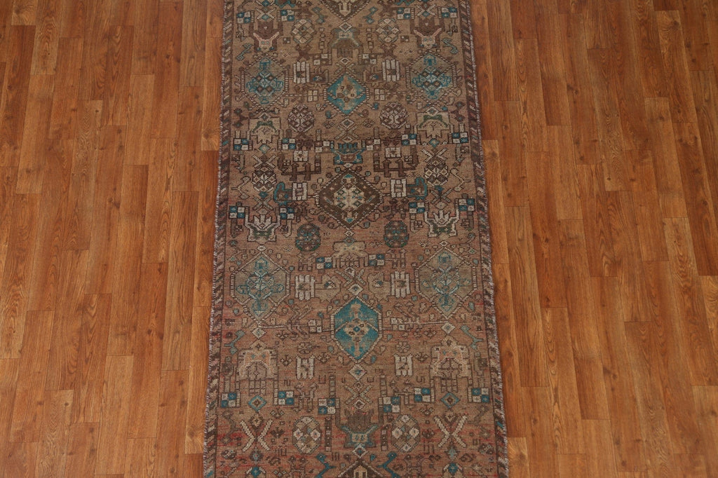 Geometric Hamedan Persian Runner Rug 3x7