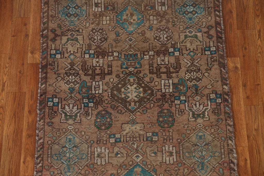 Geometric Hamedan Persian Runner Rug 3x7