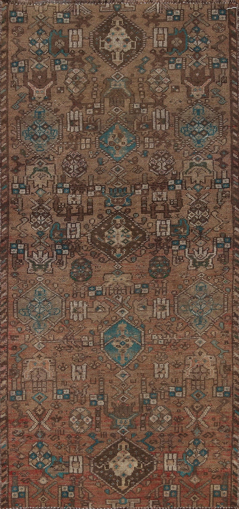 Geometric Hamedan Persian Runner Rug 3x7