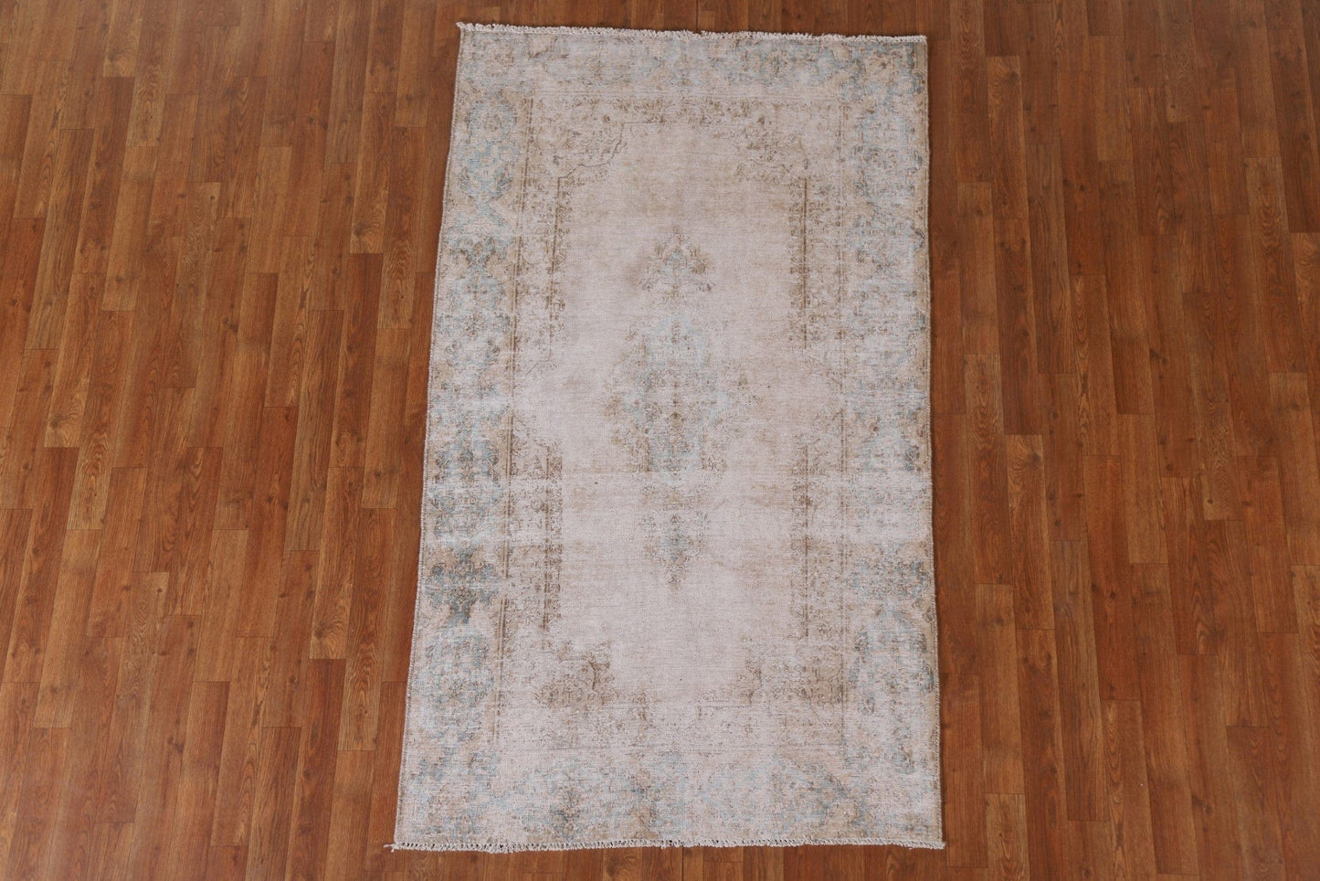 Antique Distressed Kerman Persian Area Rug 4x7