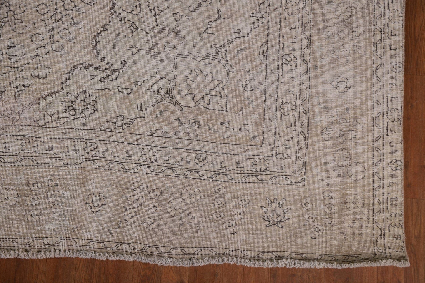 Muted Distressed Tabriz Persian Area Rug 10x13