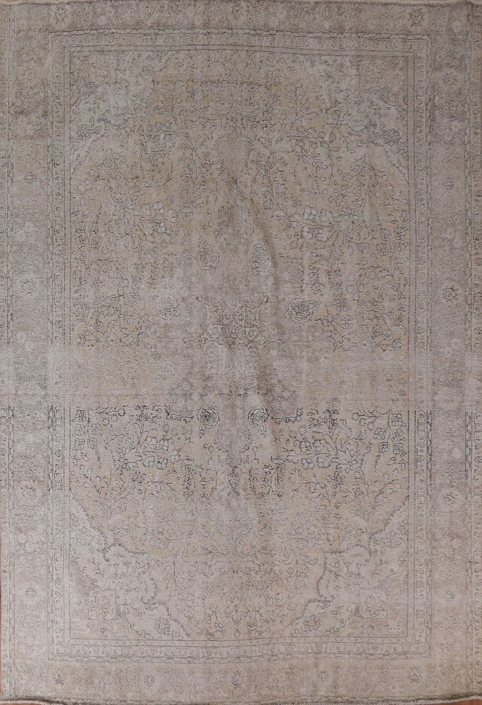 Muted Distressed Tabriz Persian Area Rug 10x13