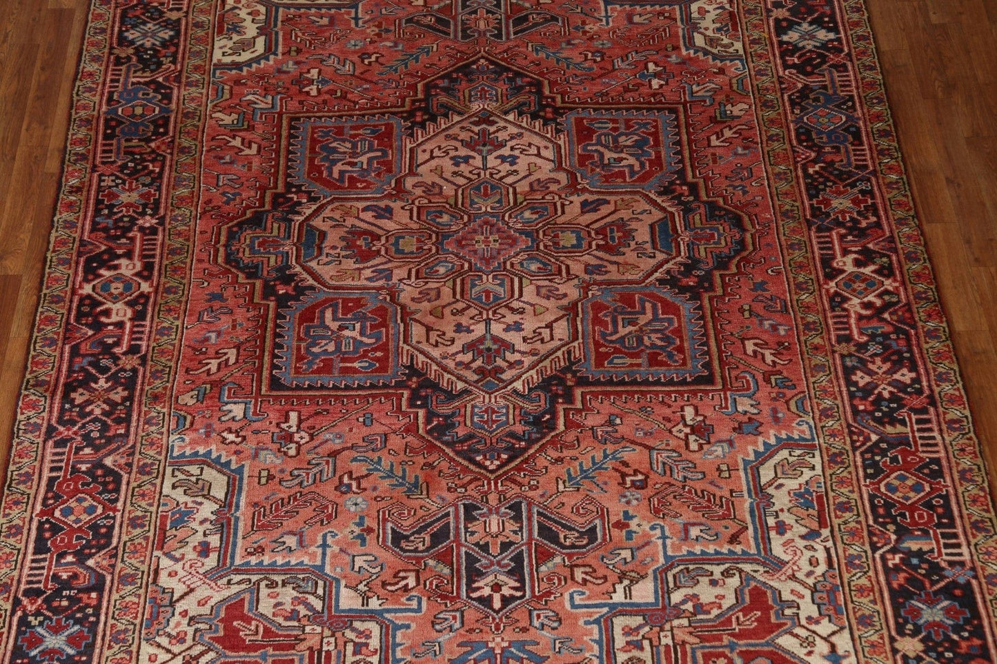 Vintage Geometric Heriz Persian Area Rug 8x11