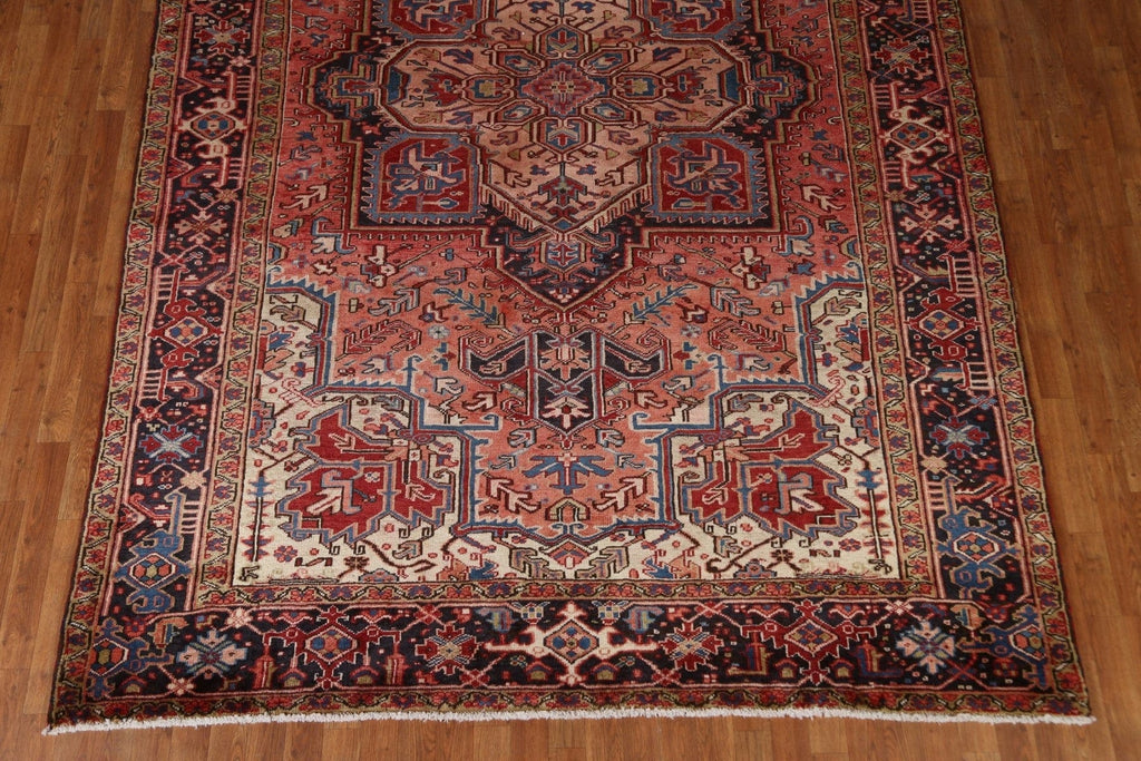 Vintage Geometric Heriz Persian Area Rug 8x11