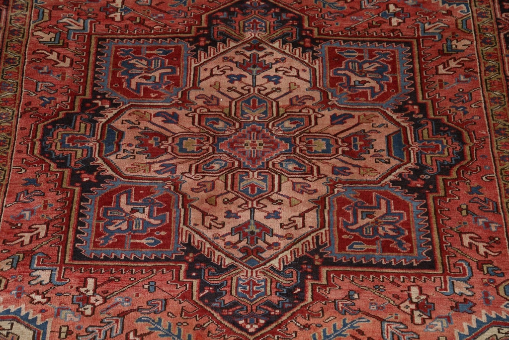 Vintage Geometric Heriz Persian Area Rug 8x11