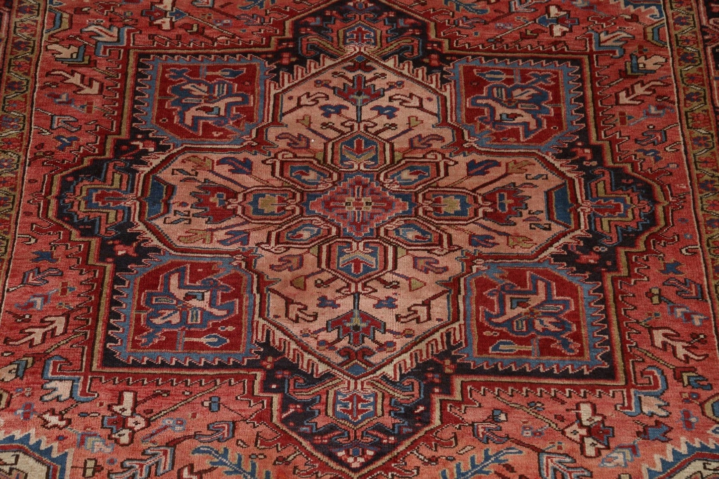 Vintage Geometric Heriz Persian Area Rug 8x11