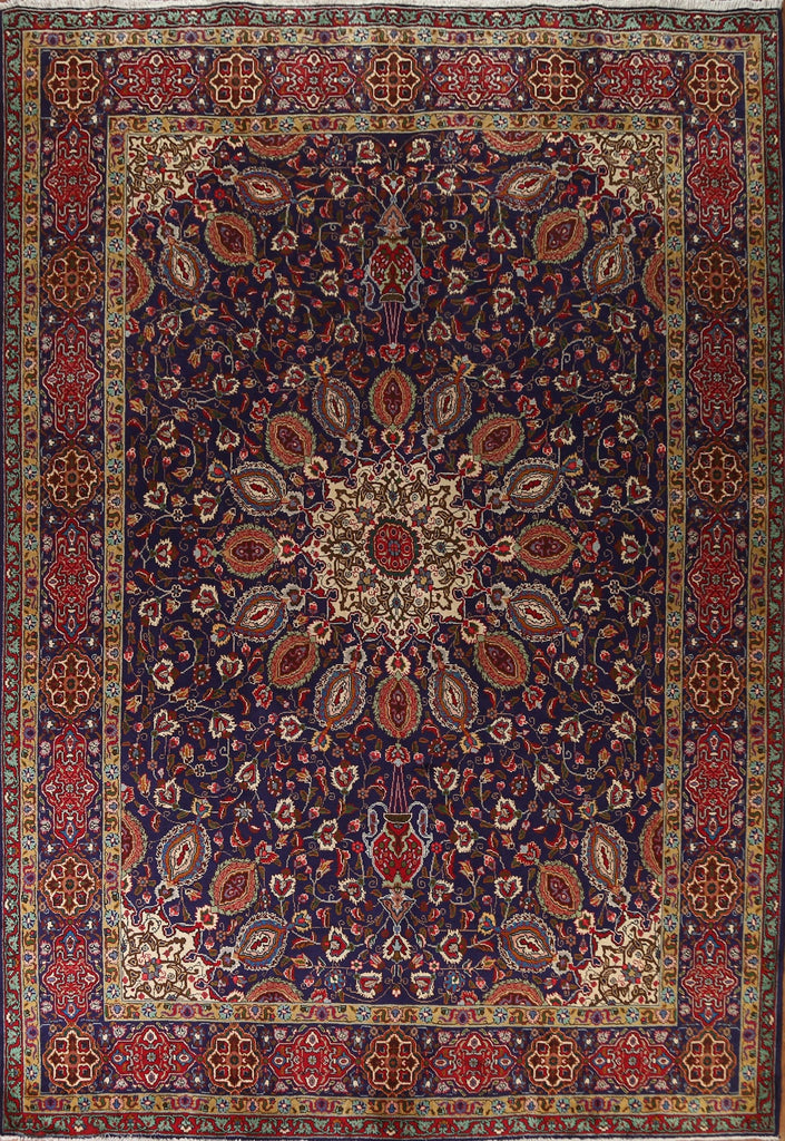 Floral Wool Tabriz Persian Area Rug 10x13