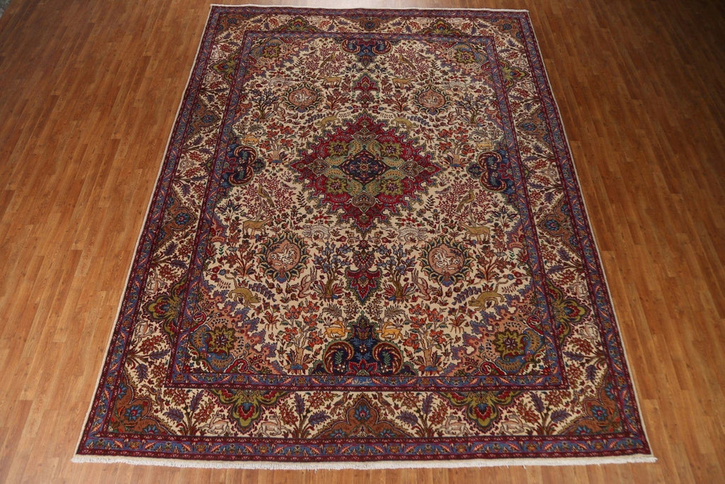 Animal Pictorial Tabriz Persian Area Rug 10x13