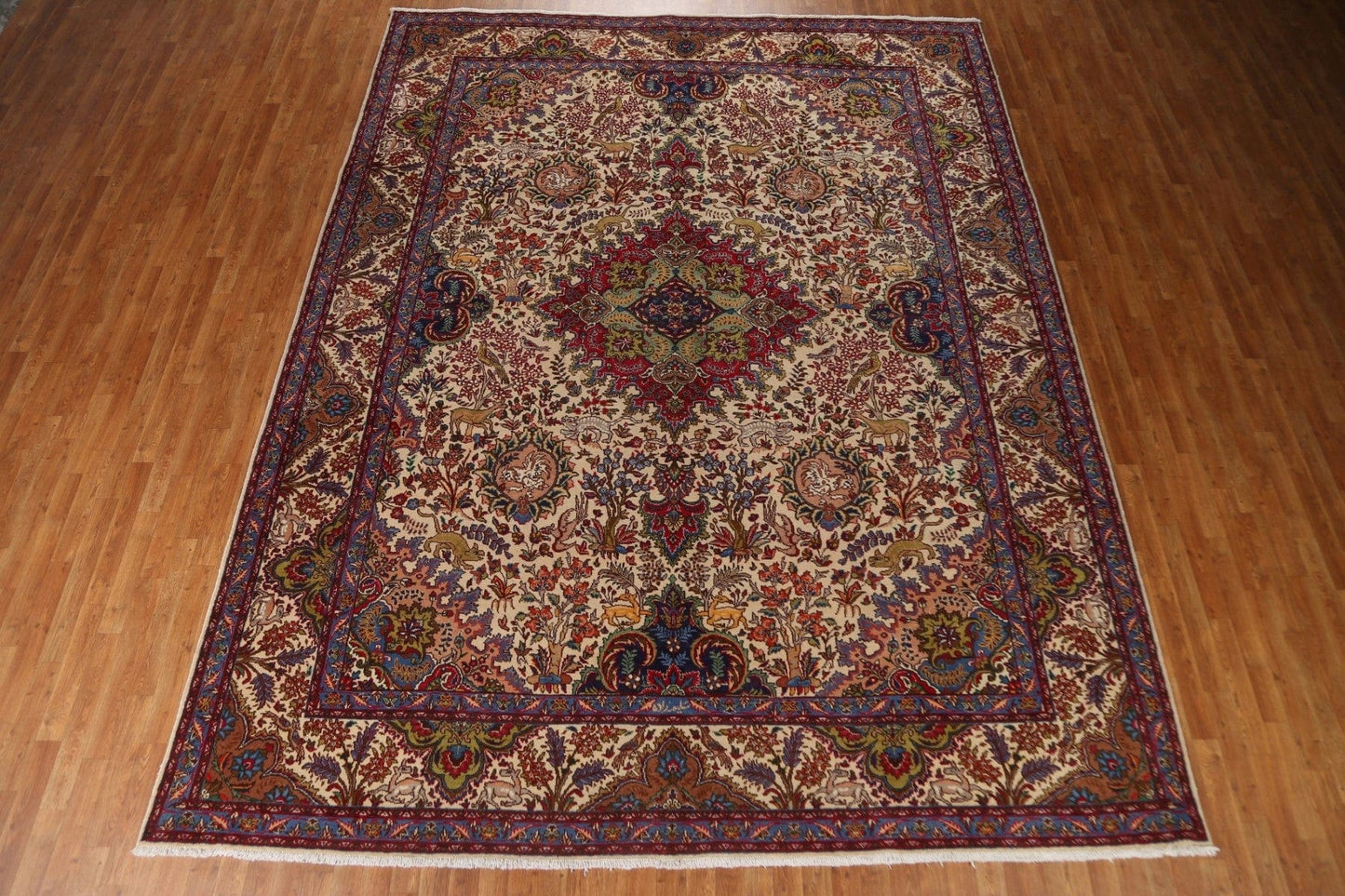 Animal Pictorial Tabriz Persian Area Rug 10x13