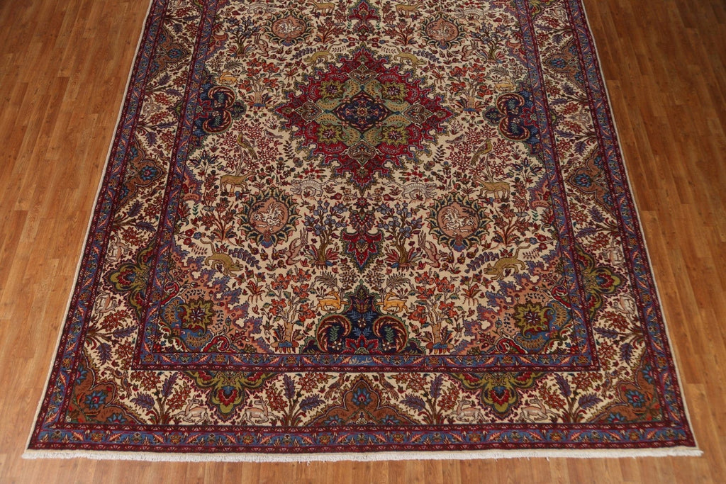 Animal Pictorial Tabriz Persian Area Rug 10x13