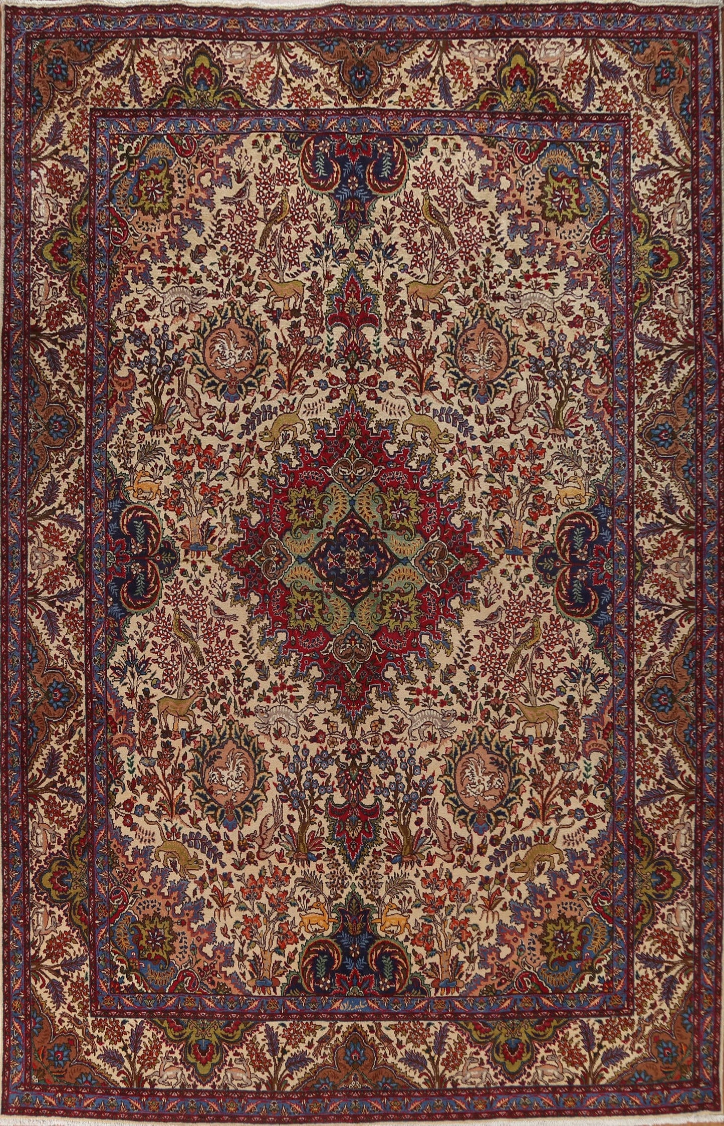 Animal Pictorial Tabriz Persian Area Rug 10x13