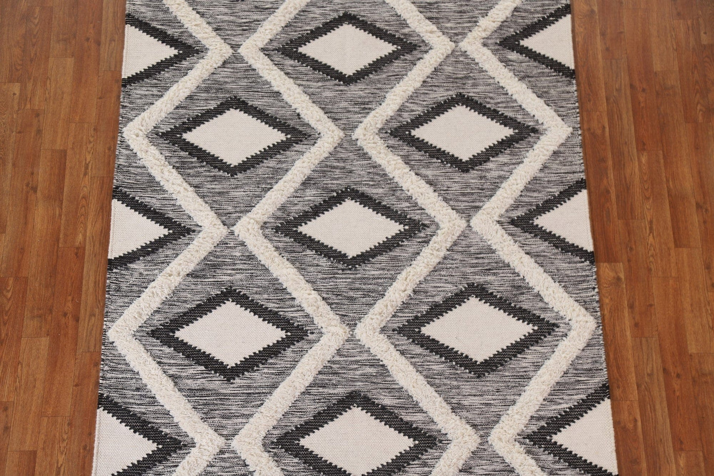 Geometric Kilim Moroccan Wool Area Rug 5x8