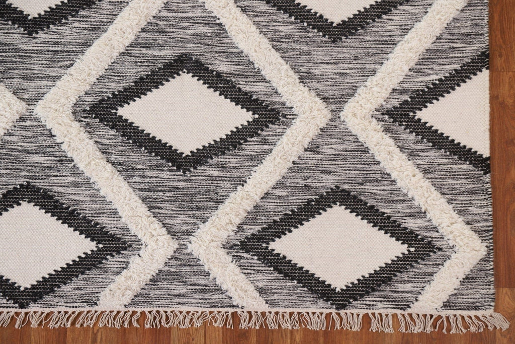 Geometric Kilim Moroccan Wool Area Rug 5x8