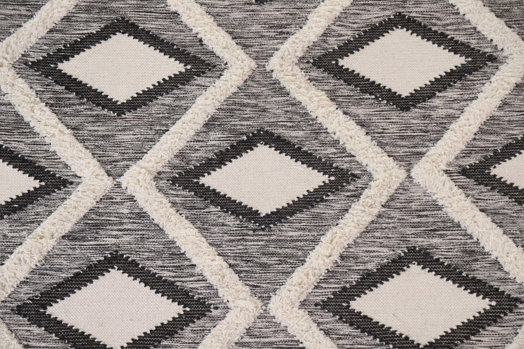 Geometric Kilim Moroccan Wool Area Rug 5x8