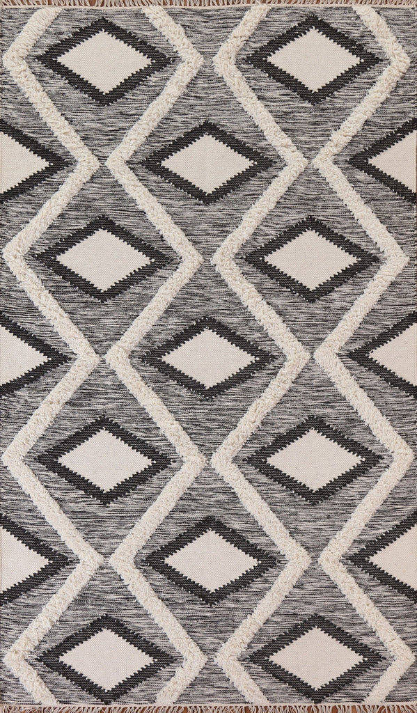 Geometric Kilim Moroccan Wool Area Rug 5x8