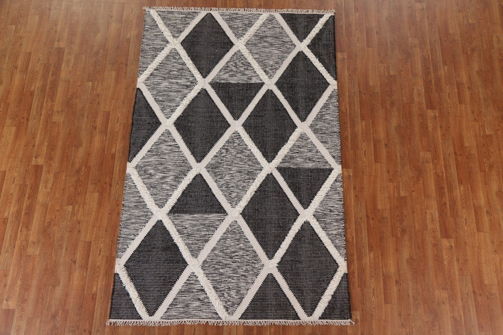 Trellis Kilim Moroccan Area Rug 5x8