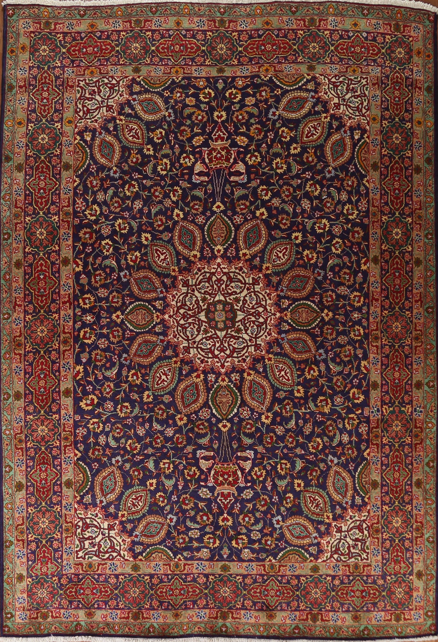 Vintage Floral Tabriz Persian Area Rug 8x11