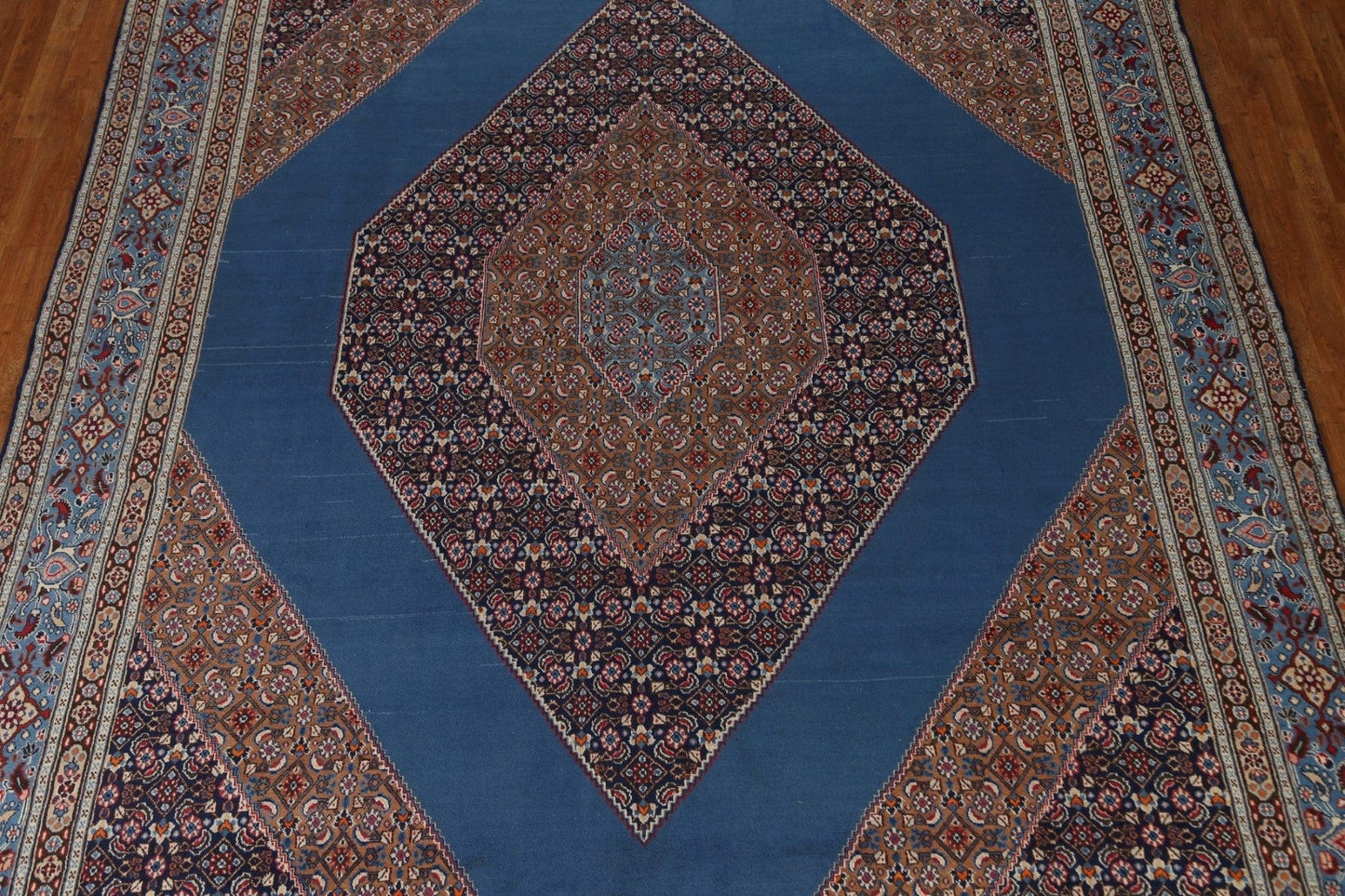 Geometric Blue Mood Persian Area Rug 10x13