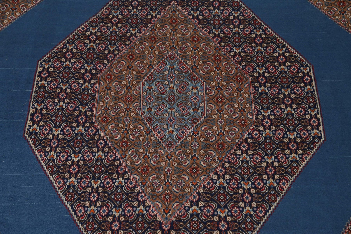 Geometric Blue Mood Persian Area Rug 10x13