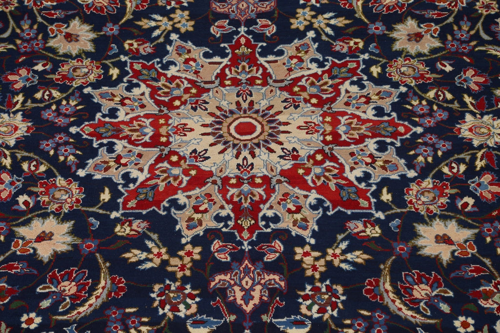 Navy Blue Isfahan Persian Large Rug 10x14