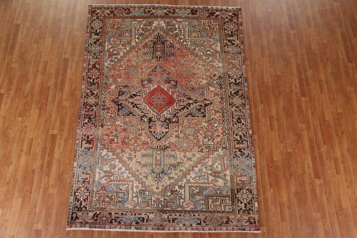 Vintage Heriz Persian Area Rug 7x10