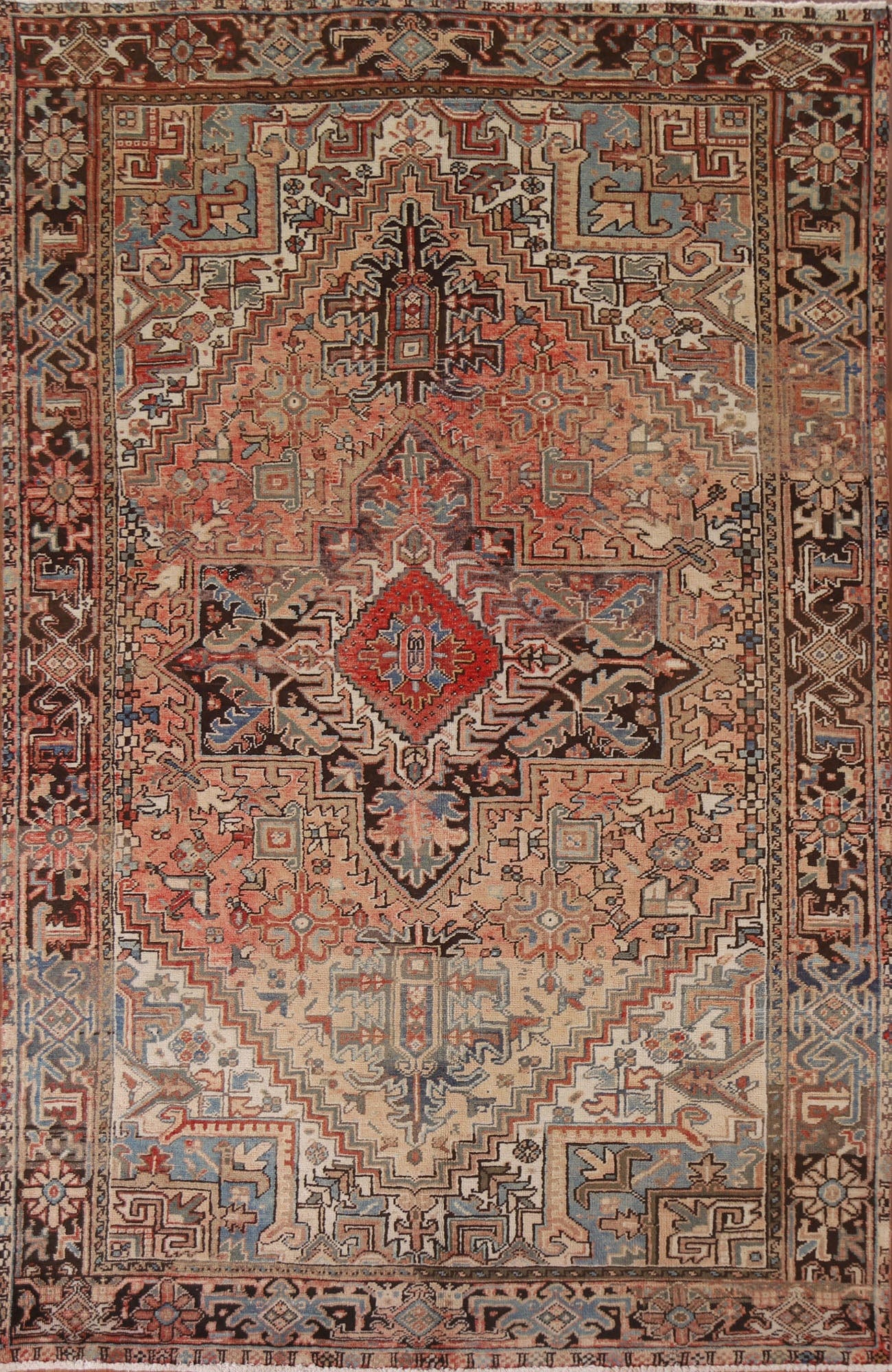 Vintage Heriz Persian Area Rug 7x10