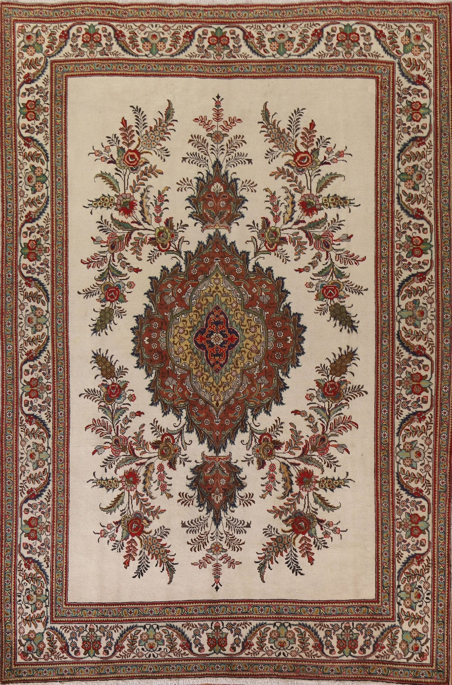 Vintage Wool Tabriz Persian Area Rug 8x11