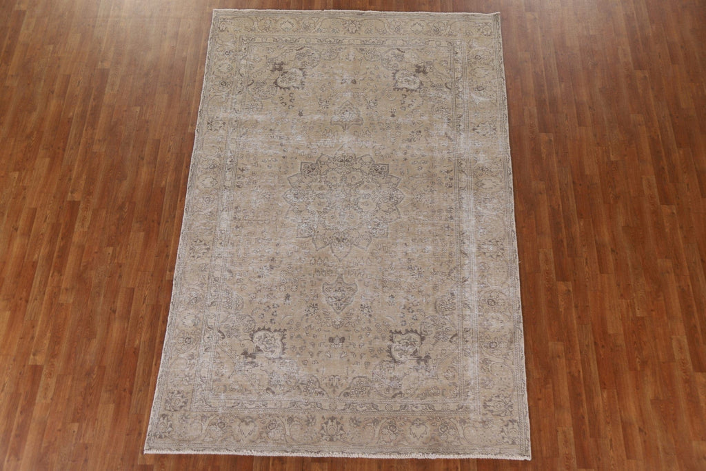 Distressed Tabriz Persian Area Rug 6x10