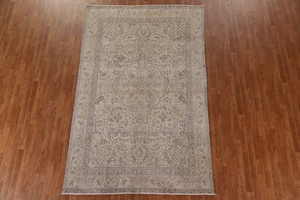 Distressed Tabriz Persian Area Rug 6x10