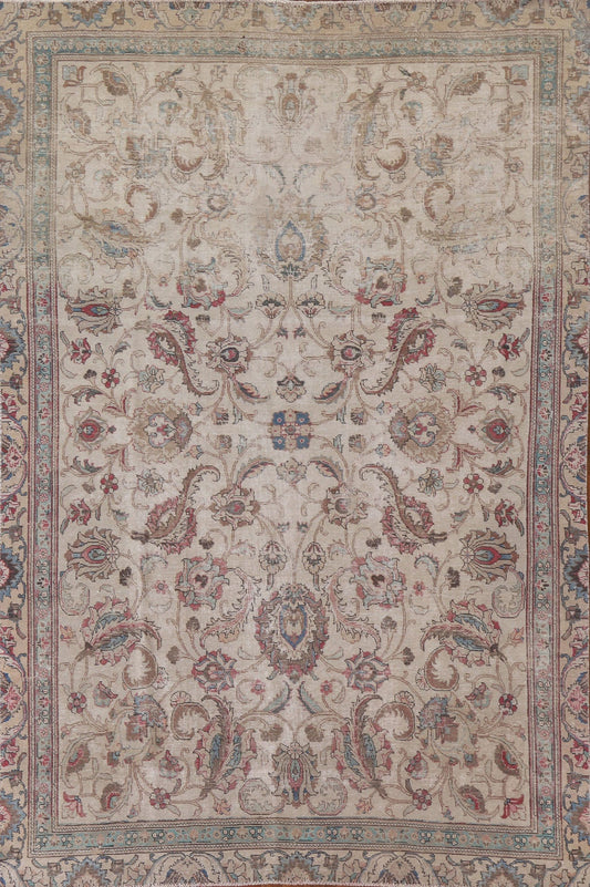 Distressed Tabriz Persian Area Rug 8x11