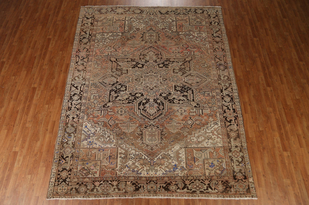 Vintage Heriz Persian Area Rug 9x11