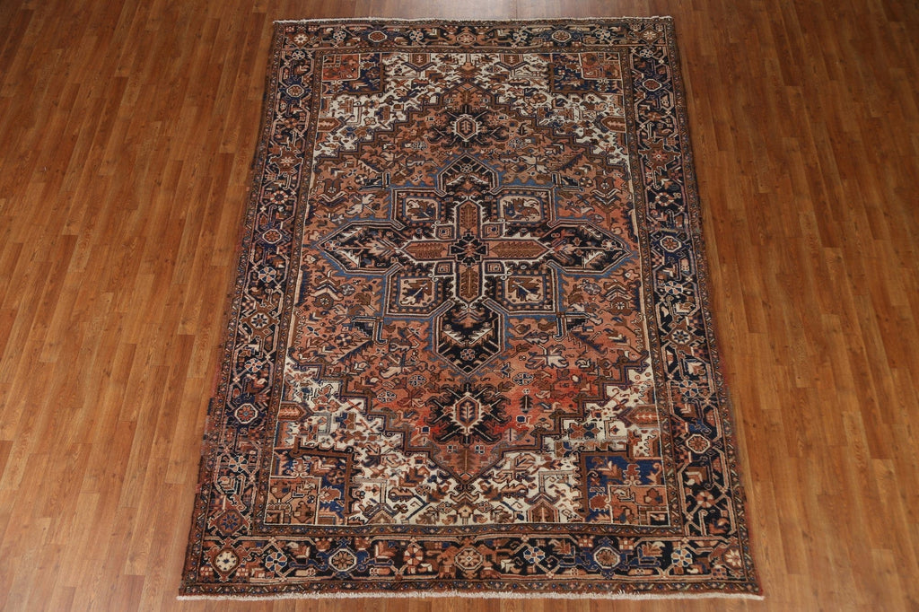 Vintage Heriz Persian Area Rug 7x10