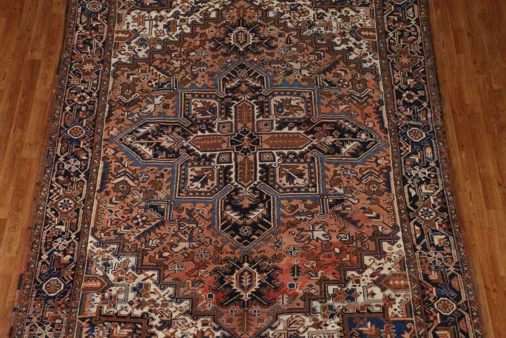 Vintage Heriz Persian Area Rug 7x10