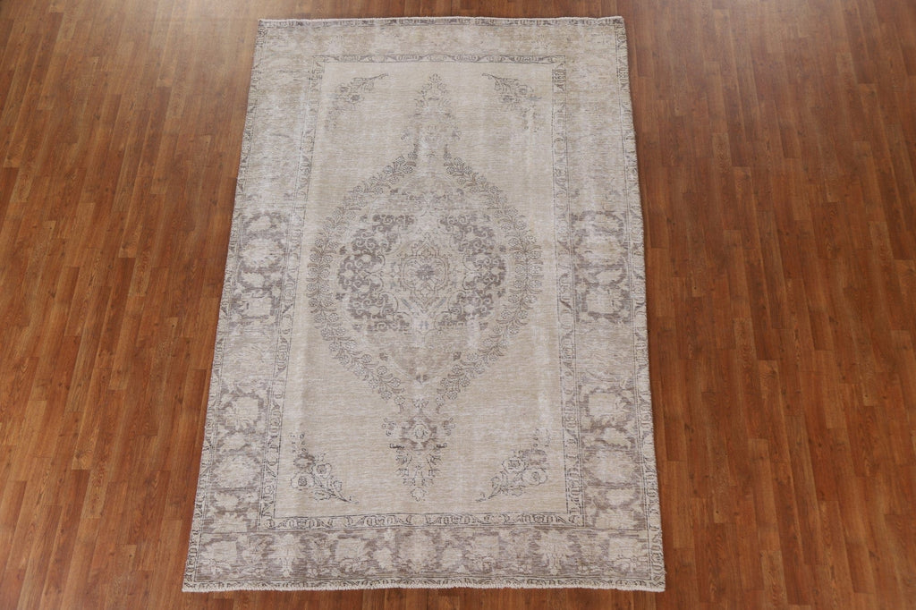 Distressed Tabriz Persian Area Rug 6x10