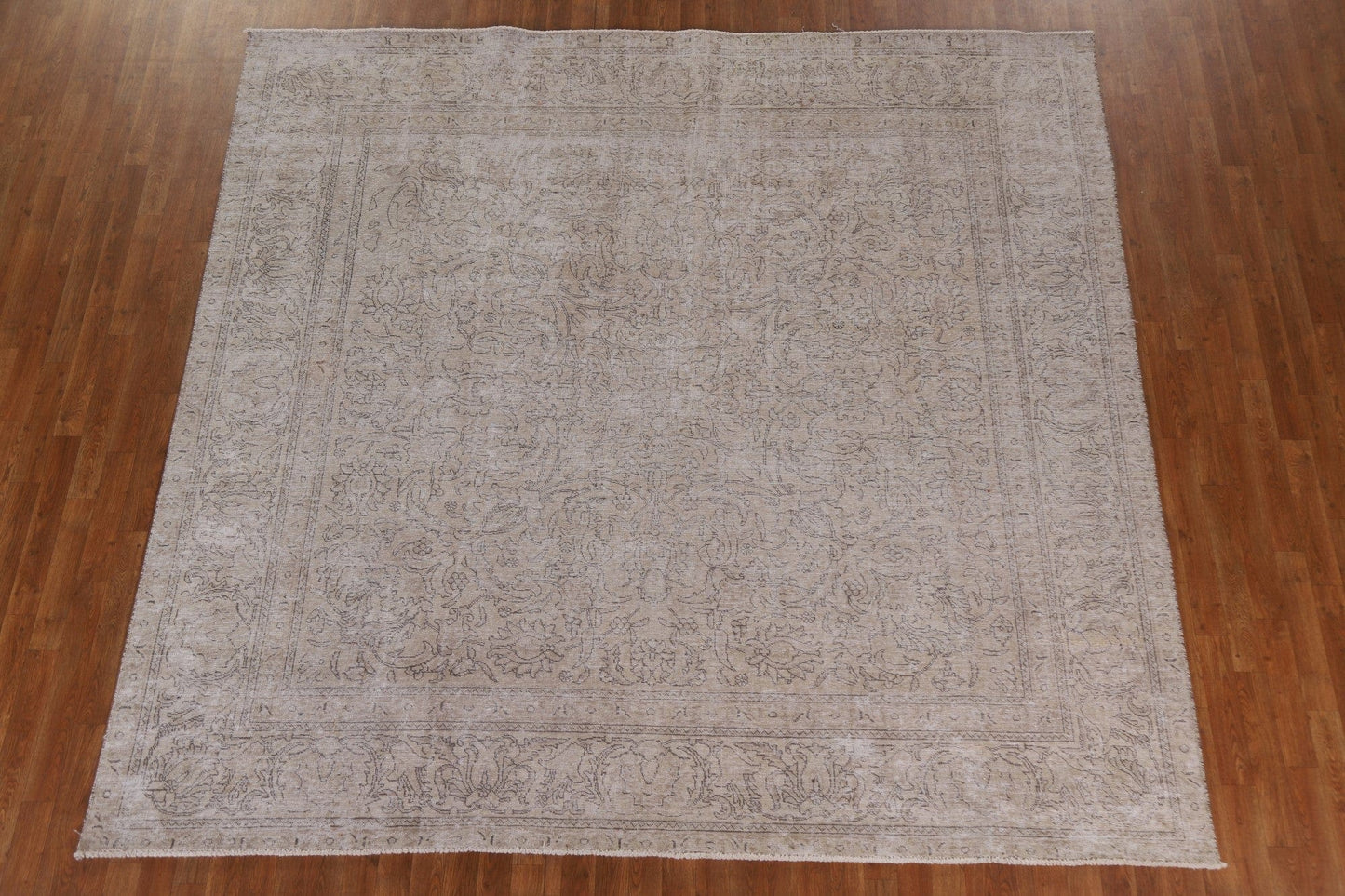 Distressed Tabriz Persian Square Rug 9x9