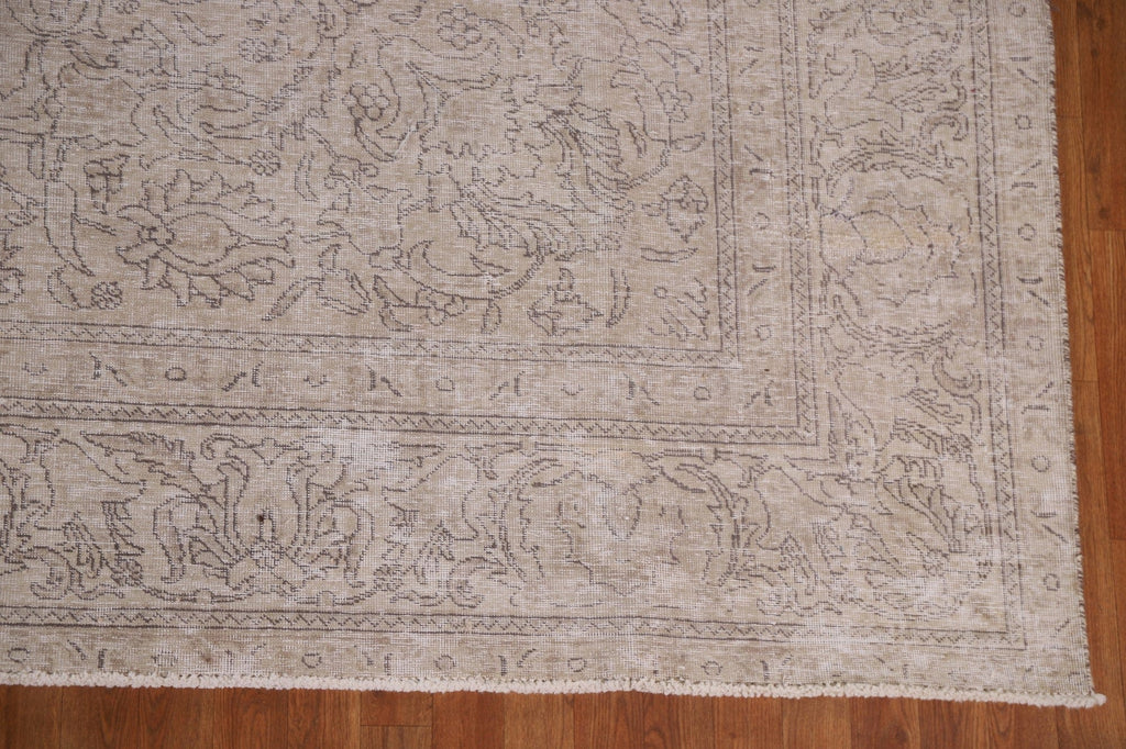 Distressed Tabriz Persian Square Rug 9x9