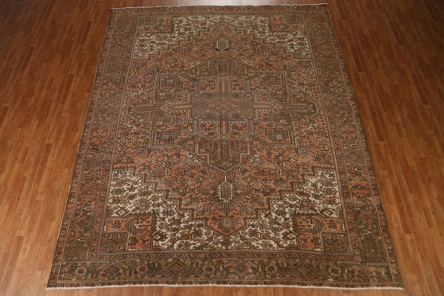 Geometric Wool Heriz Persian Area Rug 10x12