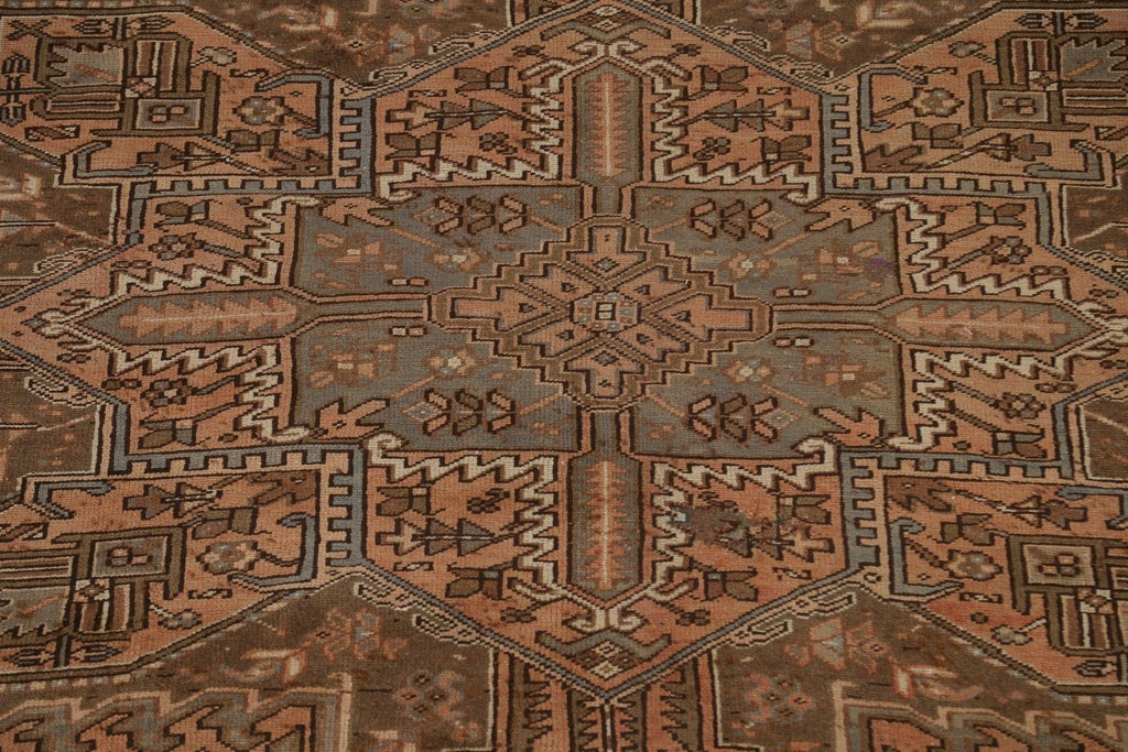 Geometric Wool Heriz Persian Area Rug 10x12