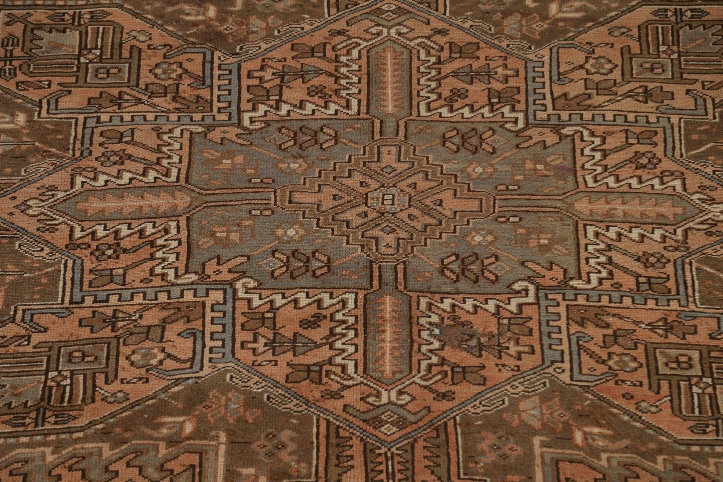 Geometric Wool Heriz Persian Area Rug 10x12